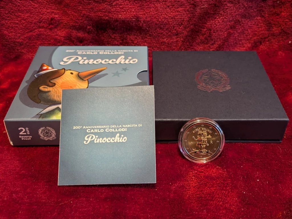 2 EURO REVERSE PROOF ITALIA 2026 COLLODI PINOCCHIO